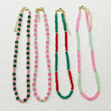 Crystal Beads Chain Necklace Fresh Water Pearl Choker