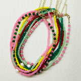 Crystal Beads Chain Necklace Fresh Water Pearl Choker