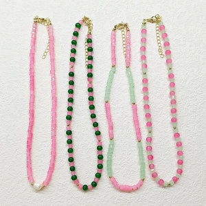 Crystal Beads Chain Necklace Fresh Water Pearl Choker