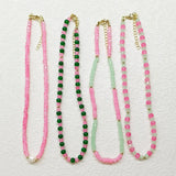 Crystal Beads Chain Necklace Fresh Water Pearl Choker