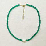 Crystal Beads Chain Necklace Fresh Water Pearl Choker