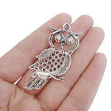 10pcs Bird Owl Charms Pendants for Necklace Jewelry Findings 53x34mm