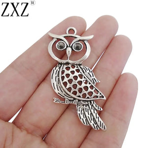 10pcs Bird Owl Charms Pendants for Necklace Jewelry Findings 53x34mm