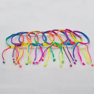 10pcs Colourful Braided Cord Friendship Bracelets Ankle Jewelry