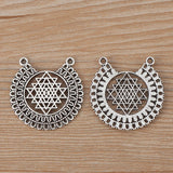 10pcs Hollow Sri Yantra Meditation Charms Pendants for Necklace Making 35x35mm