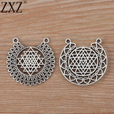 10pcs Hollow Sri Yantra Meditation Charms Pendants for Necklace Making 35x35mm