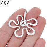 10pcs Tibetan Silver Boho Open Flower Spiral Charms Pendants