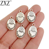 10pcs Tibetan Silver Oval Tag Charms Pendants for Jewelry
