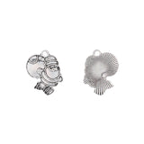 15pcs Xmas Santa Claus Charms Beads For Jewelry Making 24x21mm