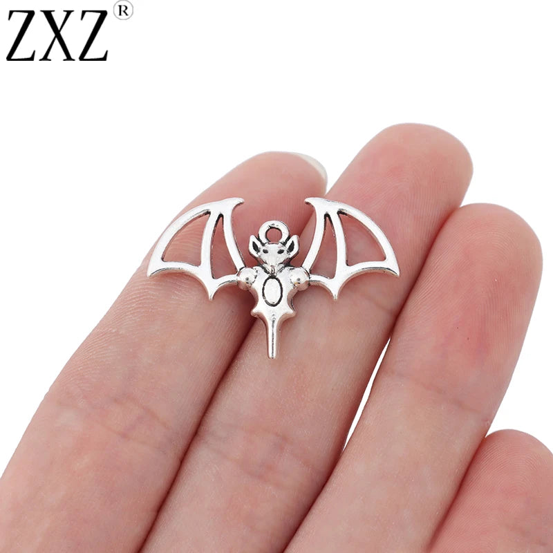 20pcs Bat Charm Pendants Beads For Jewelry Making 33x22mm