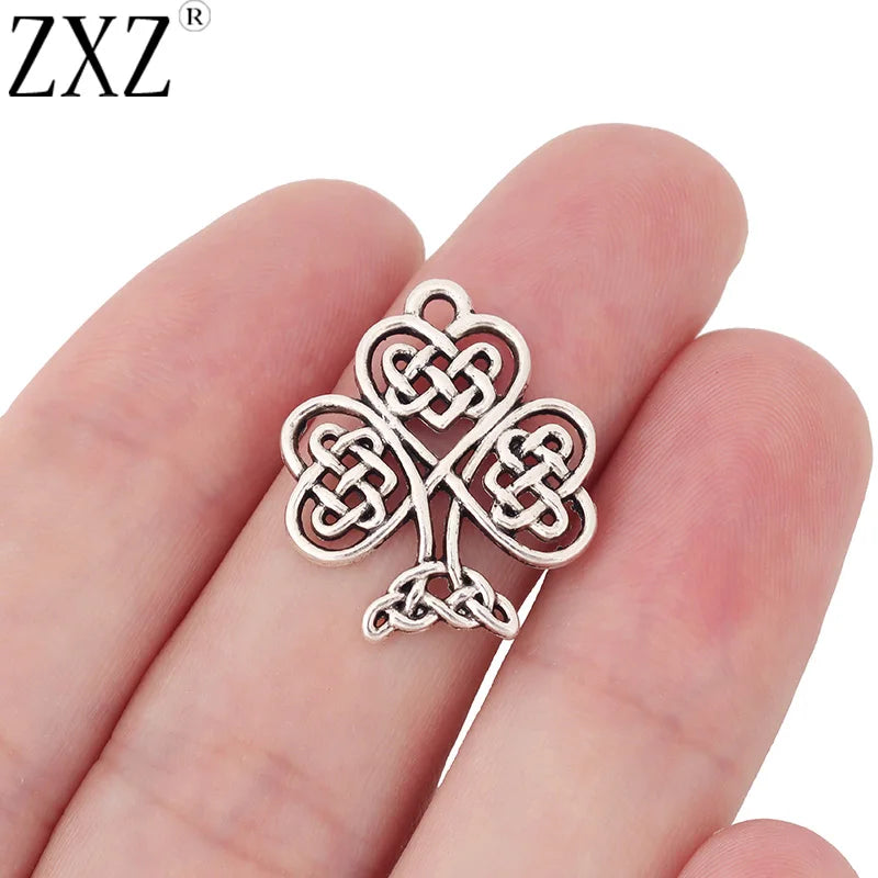 20pcs Celtic Knot Shamrock Tree Charms Pendants DIY Jewelry Making Findings