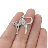20pcs Tibetan Silver Cat Charms Pendants Beads for DIY Jewelry Making