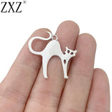20pcs Tibetan Silver Cat Charms Pendants Beads for DIY Jewelry Making