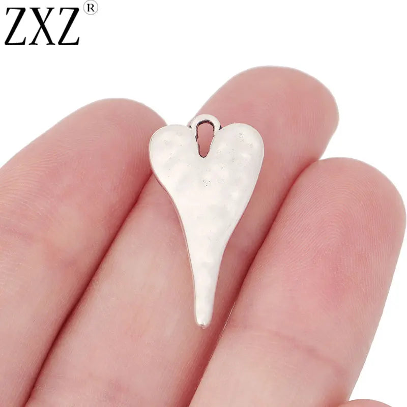 20pcs Tibetan Silver Heart Charms Pendants 27x14mm
