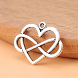 20pcs Tibetan Silver Infinity Heart Charms Pendants for Jewelry Making 27x22mm