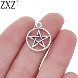 20pcs Tibetan Silver Pentagram Wiccan Pagan Charms for Jewelry Making