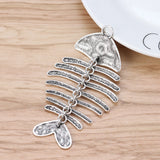 2pcs Large Fishbone Charms Pendants for Necklace Making 103x57mm