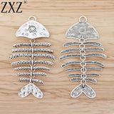 2pcs Large Fishbone Charms Pendants for Necklace Making 103x57mm