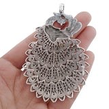 2pcs Large Peacock Charms Pendants for Necklace Making Findings