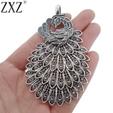2pcs Large Peacock Charms Pendants for Necklace Making Findings