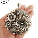 2pcs Large Boho Flower Charms Pendants for Necklace