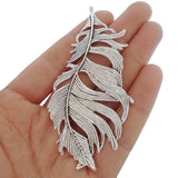 2pcs Feather Leaf Charms Pendants 85x42mm Jewelry Making Findings