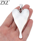 2pcs Large Hammered Heart Charms Pendants 92x45mm