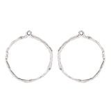 2pcs Large Hammered Open Circle Ring Charms Pendants