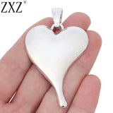 2 Large Heart Charms Pendants for Necklace Making 70x42mm
