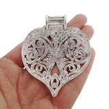 2pcs Heart Charms Pendants for Necklace Making 74x60mm