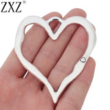 2pcs Open Heart Charms Pendants 76x67mm for Necklace Jewelry Making