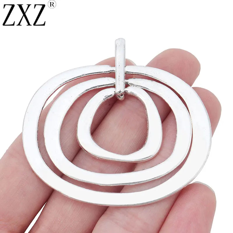 2pcs Personalised 3 Circle Charms Pendants for Necklace 55x60mm