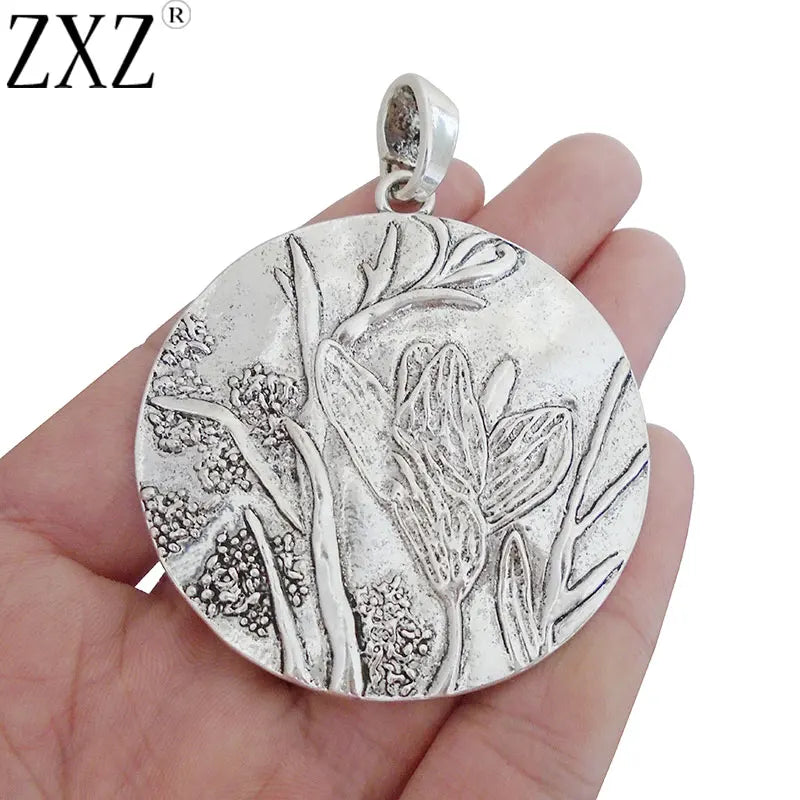 2pcs Large Flower Charms Pendants For Jewelry Making 72x55mm