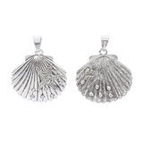 2pcs Large Scallop Shell Starfish Rhinestone Pendant 65x52mm