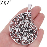 2pcs Large Spiral Swirl Conch Sea Snail Charms Pendants 70x52mm