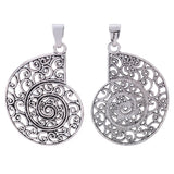 2pcs Large Spiral Swirl Conch Sea Snail Charms Pendants 70x52mm