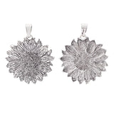 2pcs Large Sunflower Flower Charms Pendants for Necklace Making 69x56mm