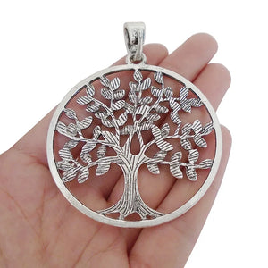 2pcs Large Tree Charms Pendants for Necklace 75x59mm