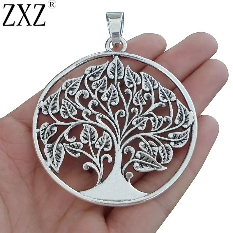 2pcs Large Tree Charms Pendants for Necklace 80x62mm