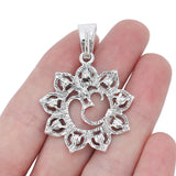 OM AUM Yoga Symbol Rhinestone Lotus Flower Charms Pendants for Jewelry Making