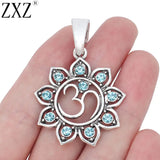OM AUM Yoga Symbol Rhinestone Lotus Flower Charms Pendants for Jewelry Making