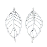 2pcs Silver Large Leaf Charms Pendants for Necklace DIY Jewelry Making 95x46mm
