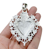 2pcs Tibetan Silver Love Heart Charms Pendants for Necklace Making 81x56mm