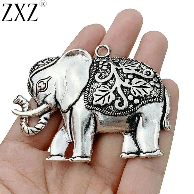 2pcs Elephant Charms Pendants for Jewelry Making
