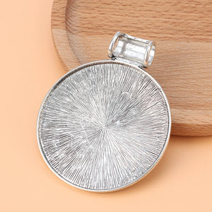 2pcs Tibetan Silver Large Boho Medallion Round Charms Pendants 76x62mm
