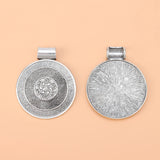 2pcs Tibetan Silver Large Boho Medallion Round Charms Pendants 76x62mm