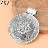 2pcs Tibetan Silver Large Boho Medallion Round Charms Pendants 76x62mm