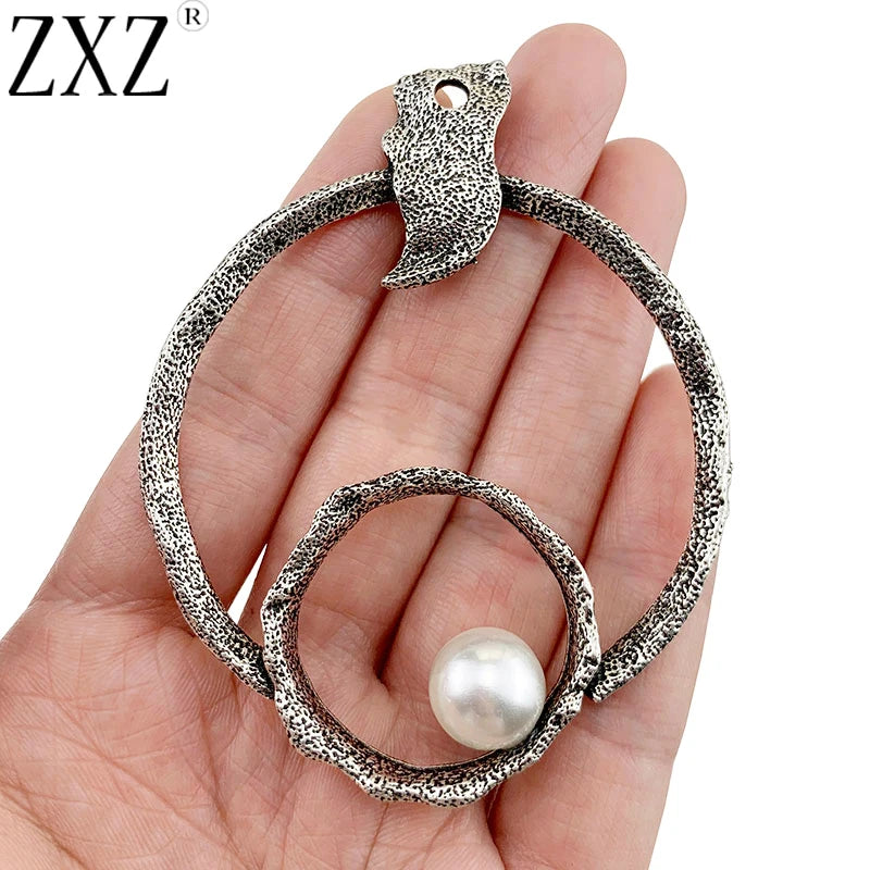2pcs Tibetan Silver Boho Charm Pendants for Jewelry Making