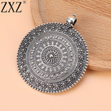 2pcs Tibetan Silver Large Flower Medallion Charms Pendants 64x64mm