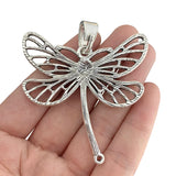 2pcs Tibetan Silver Large Dragonfly Insect Charms Pendants for Necklace 66x60mm